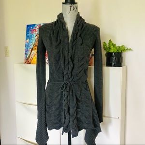 Stretchable Open Front Shaped Knit Cardigan